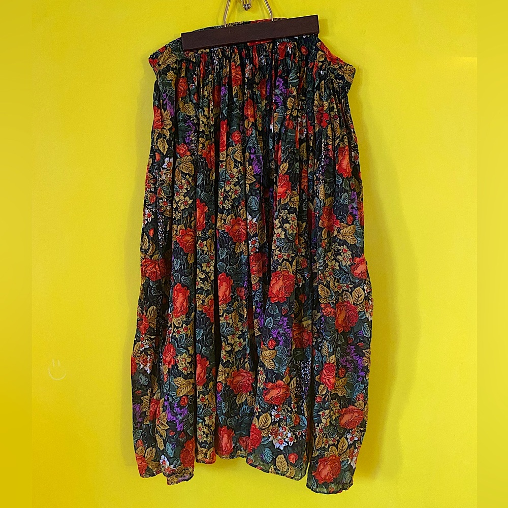 Cotton floral maxi skirt